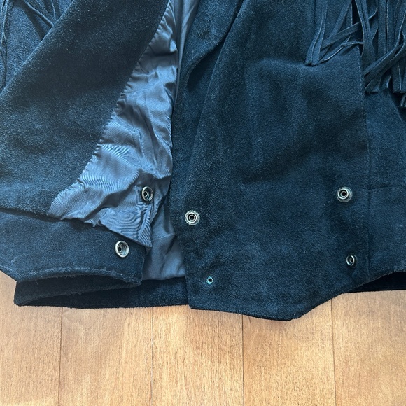 Vintage 1993 g4000 Leather Suede Fringe Jacket - Picture 5 of 8